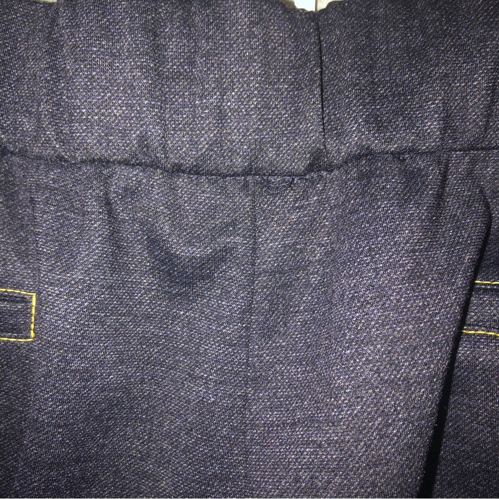 Tahari Navy Denim Flexible Waist Zipper Pointe Knit Pants - Picture 11 of 15